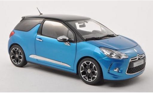 Diecast model cars DS Automobiles DS3 Berline Citroen metallic blue/metallic black 2011 1/18 Norev