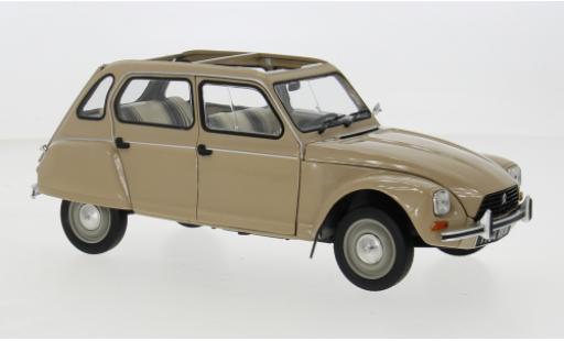 Diecast model cars Citroen Dyane Berline beige 1983 1/18 Norev