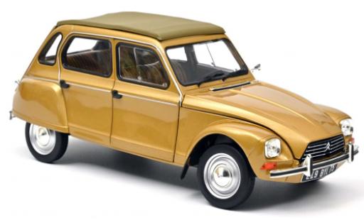 Diecast model cars Citroen Dyane Berline metallic beige 1978 1/18 Norev