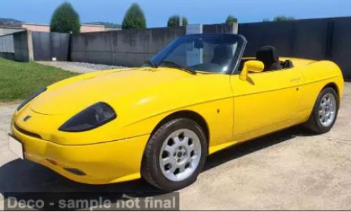 Diecast model cars Fiat Barchetta Roadster yellow 1996 1/18 Norev