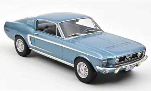 Diecast model cars Ford Mustang Fastback GT metallic blue 1968 1/12 Norev