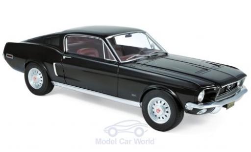 Diecast model cars Ford Mustang Fastback black 1968 1/12 Norev