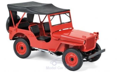 Diecast model cars Jeep Willys Base red 1942 1/18 Norev