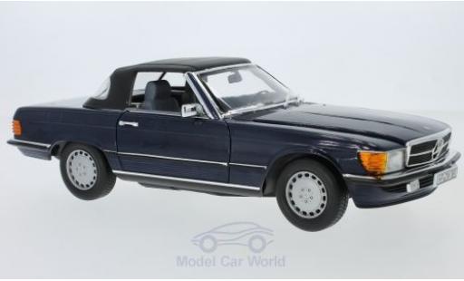 Diecast model cars Mercedes 300 Base (R 107) metallic blue 1986 hood liegt ein 1/18 Norev