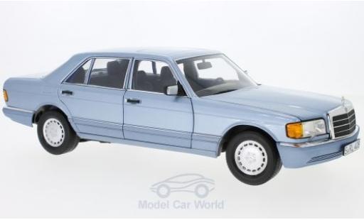 Diecast model cars Mercedes 560 Base (W126) metallic blue 1991 1/18 Norev