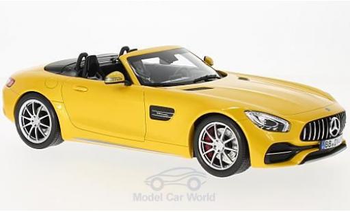 Diecast model cars Mercedes AMG GT GT C Roadster metallic yellow 2017 1/18 Norev