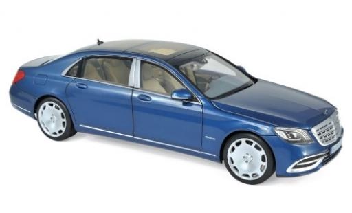 Diecast model cars Mercedes Classe S Base Maybach S650 metallic blue 2018 1/18 Norev