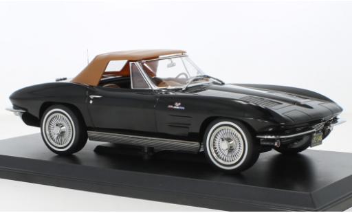 Diecast model cars Chevrolet Corvette Convertible Sting Ray (C2) black/brown 1963 1/18 Norev
