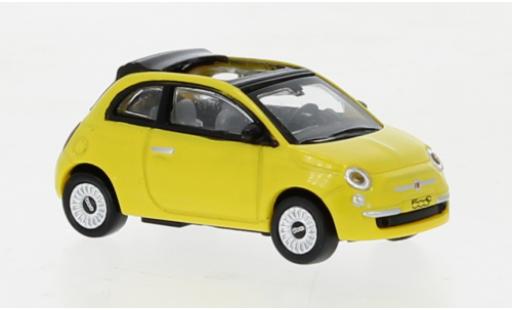 Diecast model cars Fiat 500C Cabrio C yellow 2009 1/87 Norev