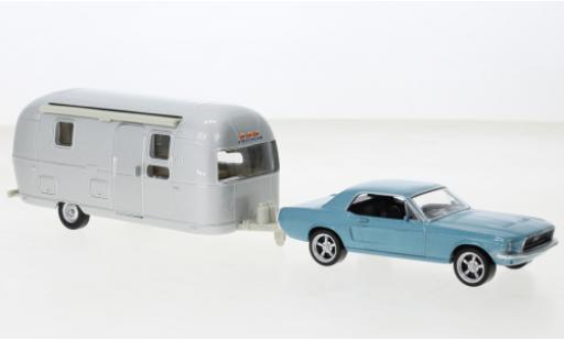 Diecast model cars Ford Mustang Hardtop metallise blue 1968 1/43 Norev