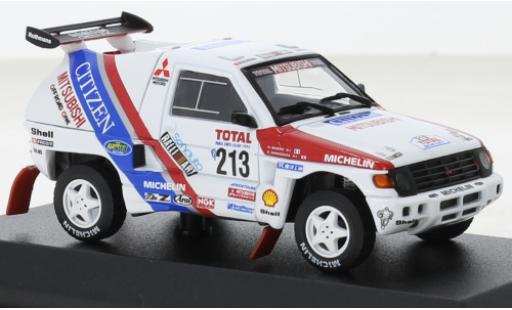 Diecast model cars Mitsubishi Pajero Base white No.213 Rally Paris Dakar 1992 1/43 Norev