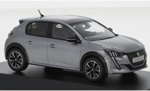 Diecast model cars Peugeot 208 GT Line metallise grey/black 2019 1/43 Norev