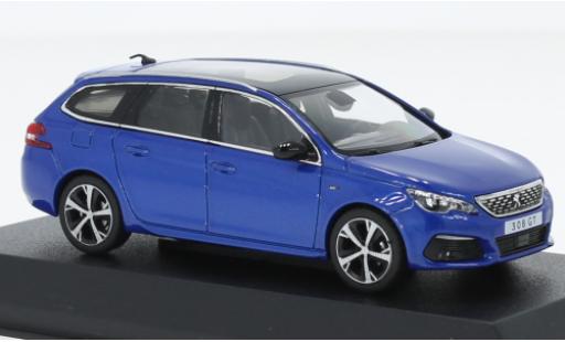 Diecast model cars Peugeot 308 GT SW metallise blue 2020 1/43 Norev