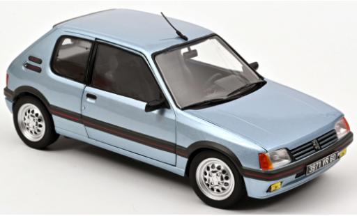 Diecast model cars Peugeot 205 GTI 1.6 blue 1988 1/18 Norev