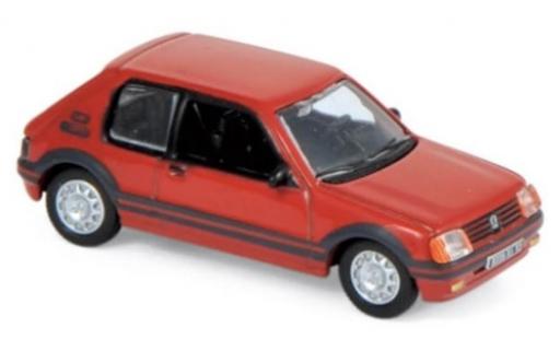 Diecast model cars Peugeot 205 GTI 1.9 red 1987 1/87 Norev