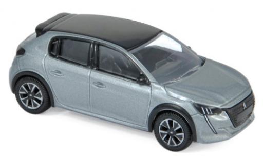 Diecast model cars Peugeot 208 Base metallic grey/black 2019 1/64 Norev