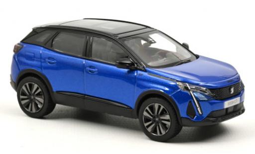 Diecast model cars Peugeot 3008 GT Black Pack metallic blue 2021 1/43 Norev