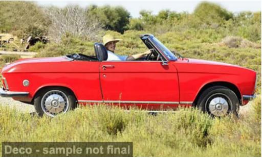 Diecast model cars Peugeot 304 Cabriolet Convertible red 1972 1/18 Norev