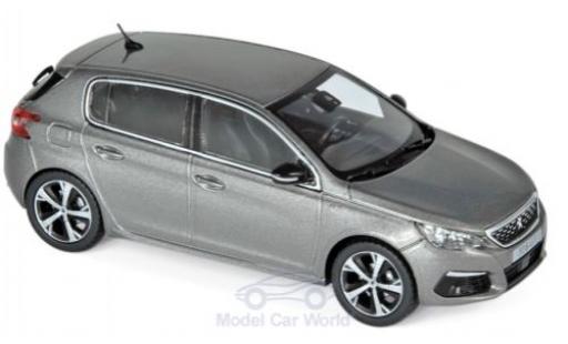 Diecast model cars Peugeot 308 GT metallic grey 2017 1/43 Norev