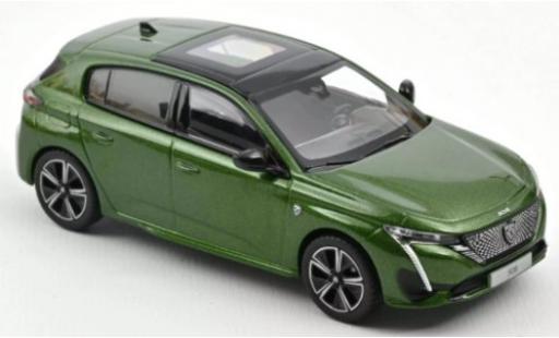 Diecast model cars Peugeot 308 GT metallic green 2021 1/43 Norev
