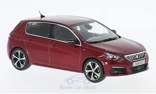 Diecast model cars Peugeot 308 GT metallic red 2017 1/43 Norev