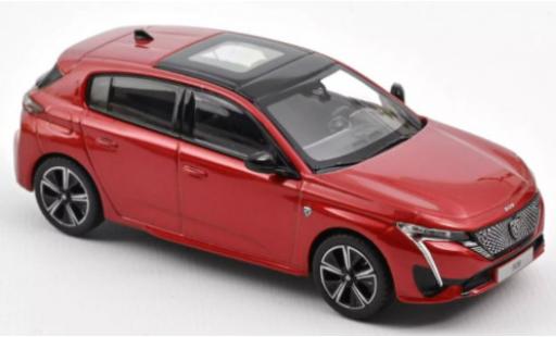 Diecast model cars Peugeot 308 GT metallic red 2021 1/43 Norev