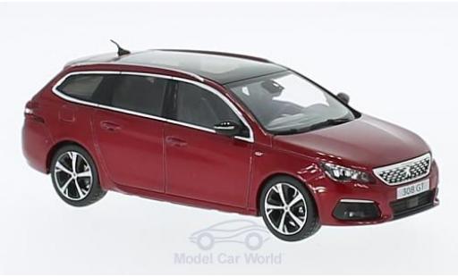 Diecast model cars Peugeot 308 GT SW metallic red 2017 1/43 Norev