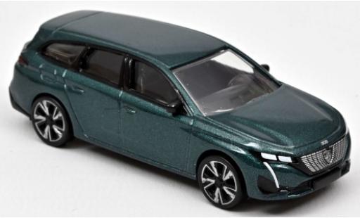 Diecast model cars Peugeot 308 SW metallic green 2021 1/64 Norev