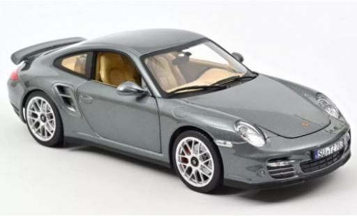 Diecast model cars Porsche 911 Turbo metallic grey 2010 1/18 Norev
