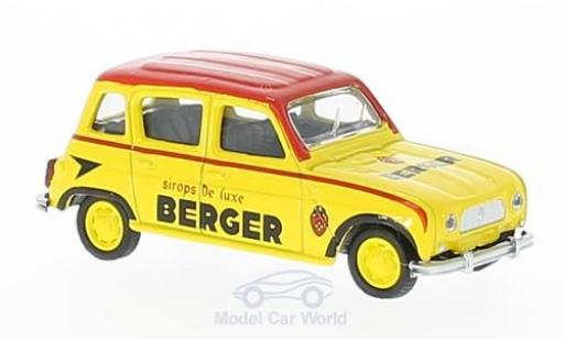 Diecast model cars Renault 4 L yellow/red Cycliste Berger (F) 196 1/64 Norev