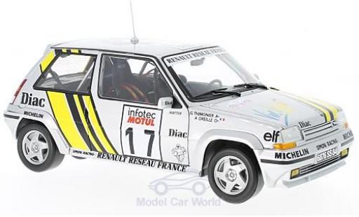 Diecast model cars Renault 5 GT Turbo Rallye Supercinq GT Turbo No.17 Rally WM Tour de Corse 1989 J.Ragnotti/G.Thimonier 1/18 Norev