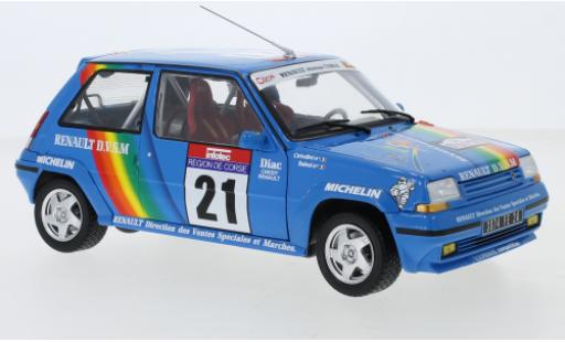 Diecast model cars Renault 5 GT Turbo Rallye Supercinq GT Turbo No.21 Tour de Corse 1990 J-P.Cirindini/C.Balesi 1/18 Norev