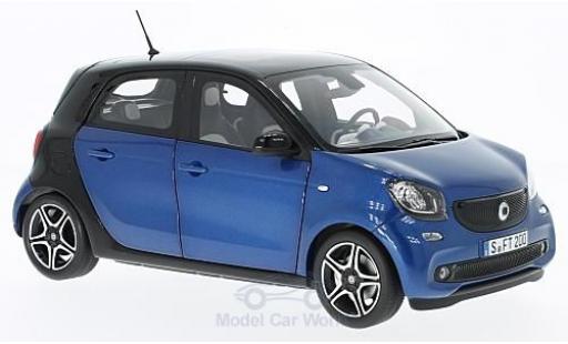 Diecast model cars Smart ForFour Base metallic blue/black 2015 1/18 Norev