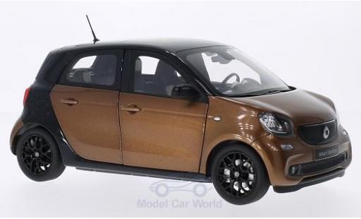 Diecast model cars Smart ForFour Base metallic bronze/black 2014 1/18 Norev