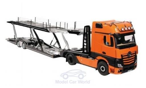 Diecast model cars Mercedes Actros Gigaspace 4X2 FH25 orange/black Autotransporter 1/18 NZG