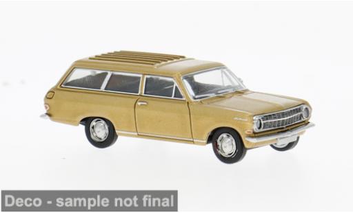 Diecast model cars Opel Rekord A Caravan gold 1963 1/87 Brekina