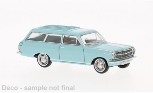 Diecast model cars Opel Rekord A Caravan turquoise 1963 1/87 Brekina