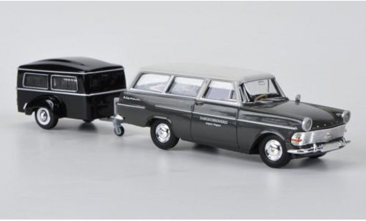 Opel Rekord P2 1/87 Brekina PII Caravan with Westfalia-Bestattungsanhanger diecast model cars