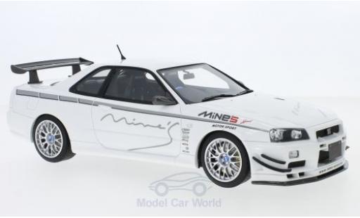 Diecast model cars Nissan Skyline R34 GT-R () MineS white RHD 2011 1/18 Ottomobile
