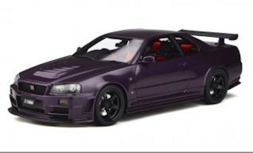 Diecast model cars Nissan Skyline R34 GT-R (Z34) Nismo Z-Tune metallic purple RHD 1998 avec black jantes 1/18 Ottomobile