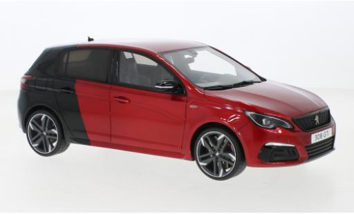 Diecast model cars Peugeot 308 GTI metallise red/metallise black 2018 1/18 Ottomobile