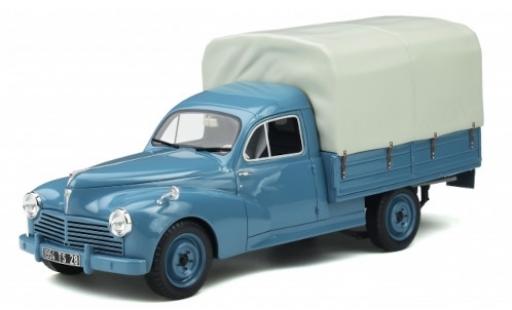 Diecast model cars Peugeot 203 Fourgonette flatbed blue 1953 avec toile 1/18 Ottomobile
