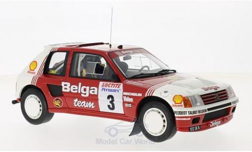 Diecast model cars Peugeot 205 Rallye T16 Gruppe B No.3 Belga Rally Ypres 1985 B.Darniche/A.Mahe 1/18 Ottomobile