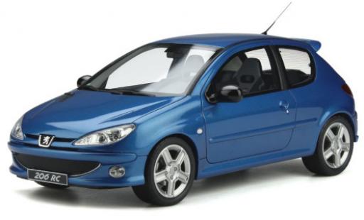 Diecast model cars Peugeot 206 RC metallic blue 2003 1/18 Ottomobile
