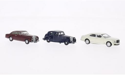 Diecast model cars Bentley 3 berline er-Set: MkVI - dkl.-blue Continental - dkl.-rot Mulsanne - white blue/red 1/76 Oxford