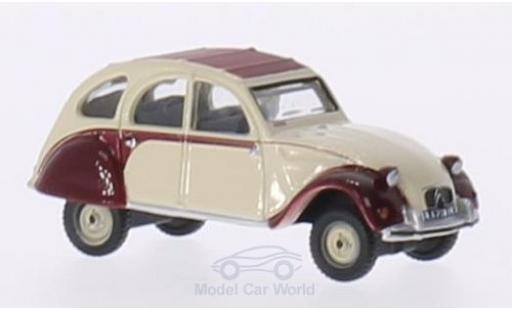 Diecast model cars Citroen 2CV Dolly red/beige RHD 1/76 Oxford
