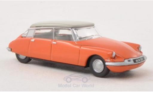 Diecast model cars Citroen DS 19 orange/grey 1/76 Oxford