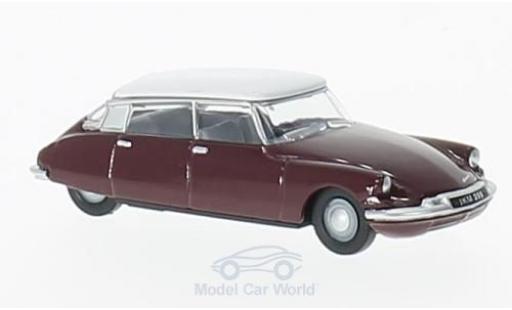 Diecast model cars Citroen DS 19 red/white 1/76 Oxford