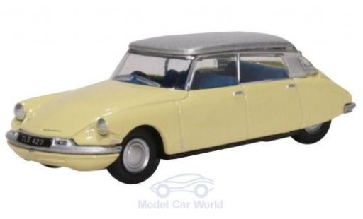 Diecast model cars Citroen DS 19 yellow/grey 1/76 Oxford