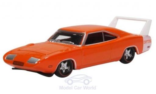 Diecast model cars Dodge Charger Daytona orange/white 1969 1/87 Oxford